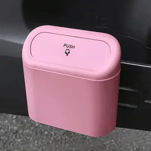 Portable Car Trash Can with Lid, Side Hanging Garbage Bin, Includes 1 Roll of Garbage Bags, Ideal Vehicle Cleaning Tool, Car Organizers, Car Essentials