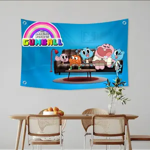 The Amazing World of Gumball Flags Custom Camping Outdoor Garden room Bedroom Decor Party Backdrops Wall Art Family Gifts