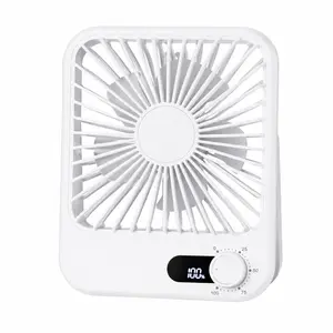 Desk Fan, Portable USB Rechargeable Fan,100 Speeds Adjustable Ultra-quiet Table Fan for Desktop,180° Tilt Folding Personal Fan With Power Display, Home, Travel