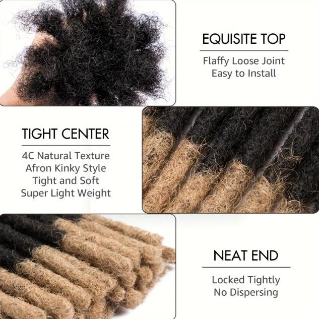 Colored Human Hair Dreadlock Extensions | 0.6cm Width Fully Handmade Locs for Men & Women | Can Be Dyed, Bleached & Curled | Perfect for Halloween, Christmas & Daily Looks