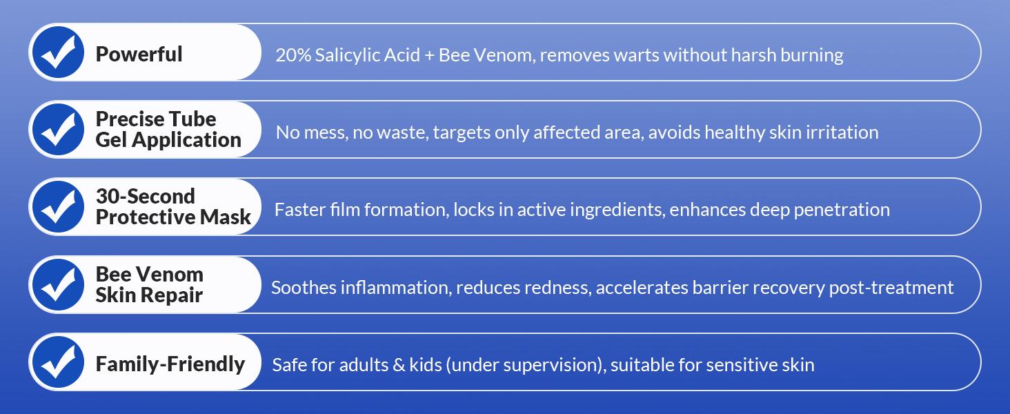 Salicylic Acid 17% Wart Remover Gel, Common & Plantar Wart Treatment, Fast-Drying Formula for External Use, 0.5 Oz (15g)