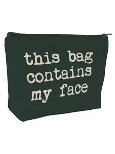 Unique Makeup Bag with Cartoon Pattern, Casual Style Cosmetic Case, All-Seasons Gift for Women, Perfect Present for Her, Canvas Beauty Bag