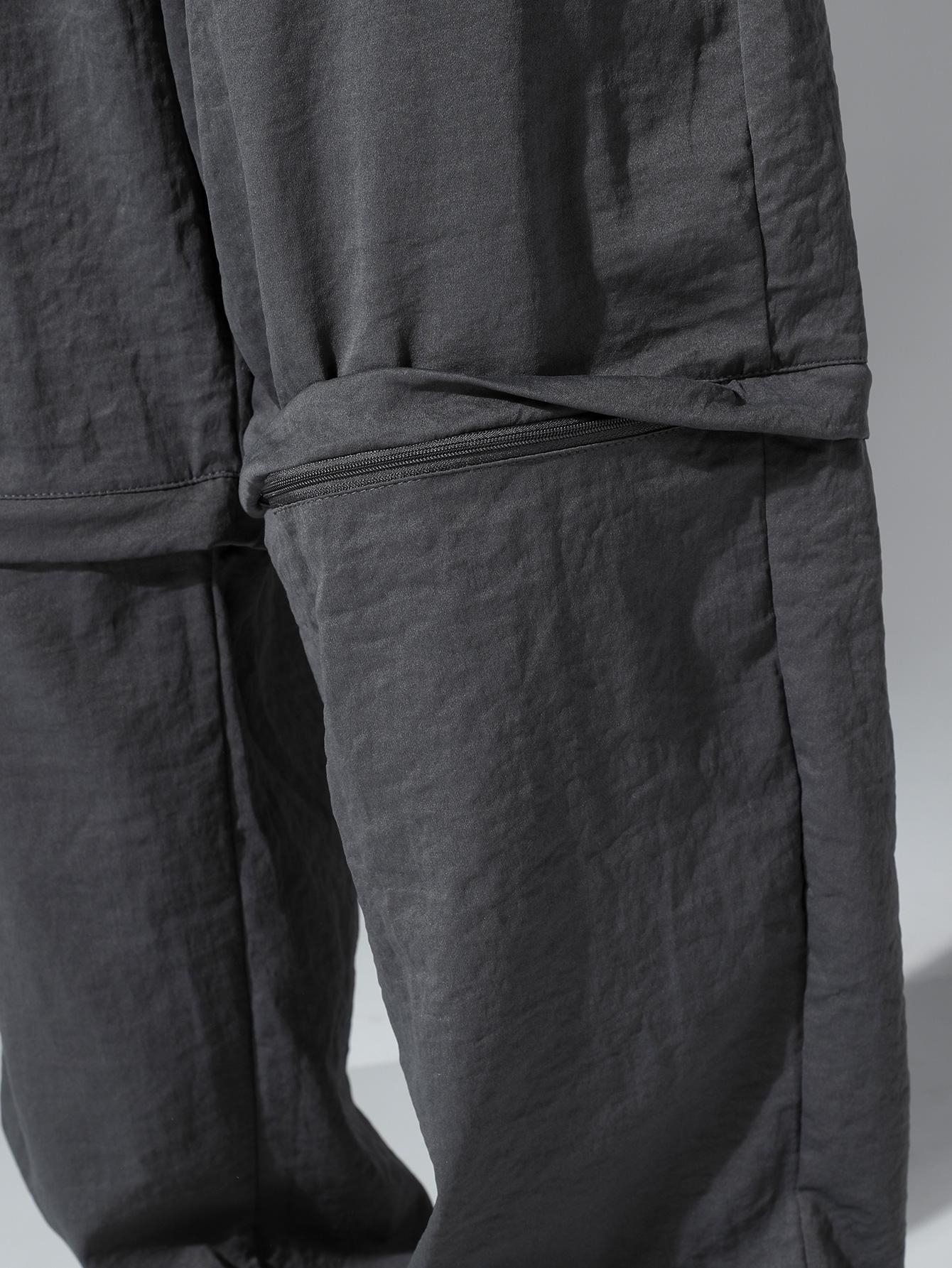 Men’s casual loose cargo pants; practical men’s cargo trousers; versatile two-way wear; straight-leg cargo long pants Menswear Streetwear Pocket Beige Athletic Stylish Dark Gray