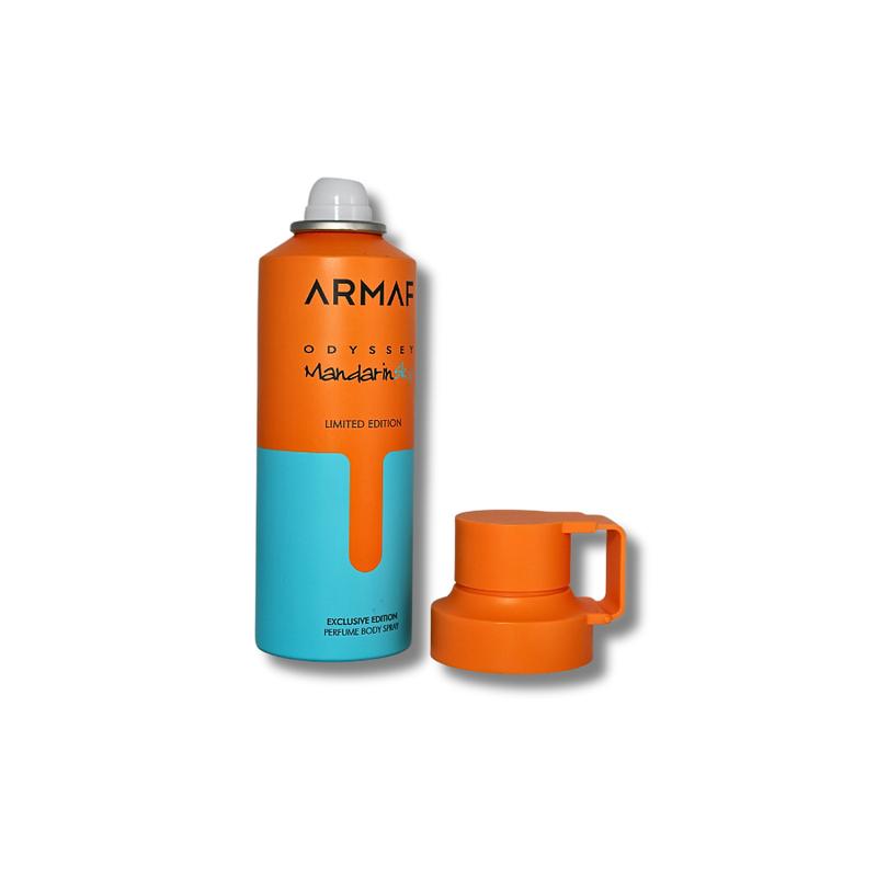 Armaf Odyssey Mandarin Sky Body Spray - 6.8 fl. oz Aroma Body Care Fragrance Blend Vanilla Scented Comfort Cosmetic Scent