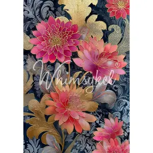 Whimsykel - Gilded Flowers Decoupage Paper (21x29 Size)