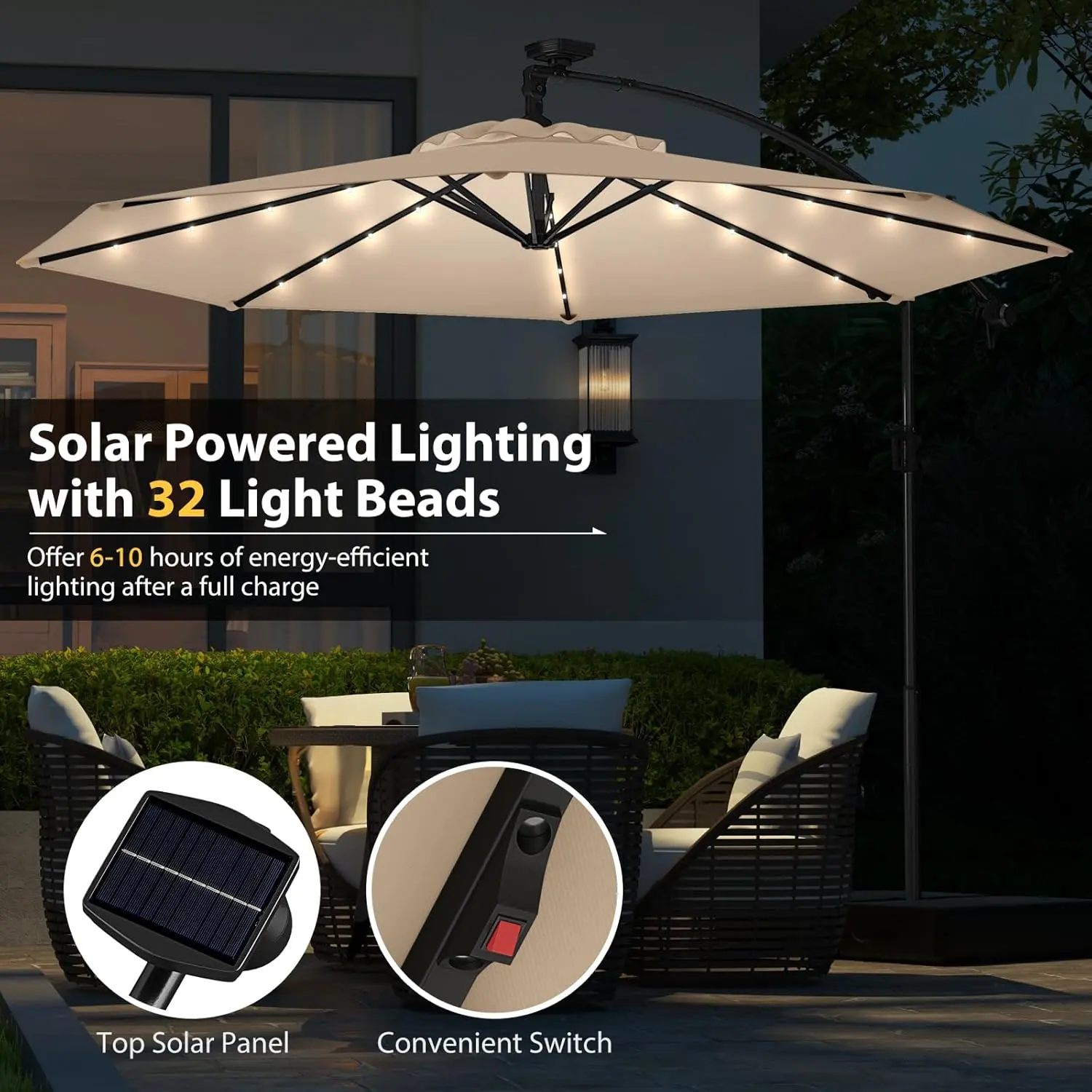 11 foot offset patio umbrella cover Patio Umbrella Replacement Canopy Cantilever Hanging 11 Ft