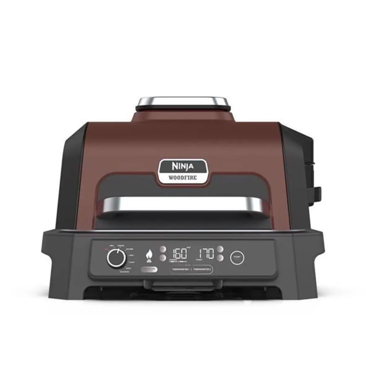 Ninja Electric Grill & Smoker - Rust-Resistant, Steel Housing, 1760W Power, 120V Plug, 20" Nominal Width, 23" Depth, Authentic Woodfire Flavors, Ideal for BBQ Enthusiasts, Outdoor Year-Round Use