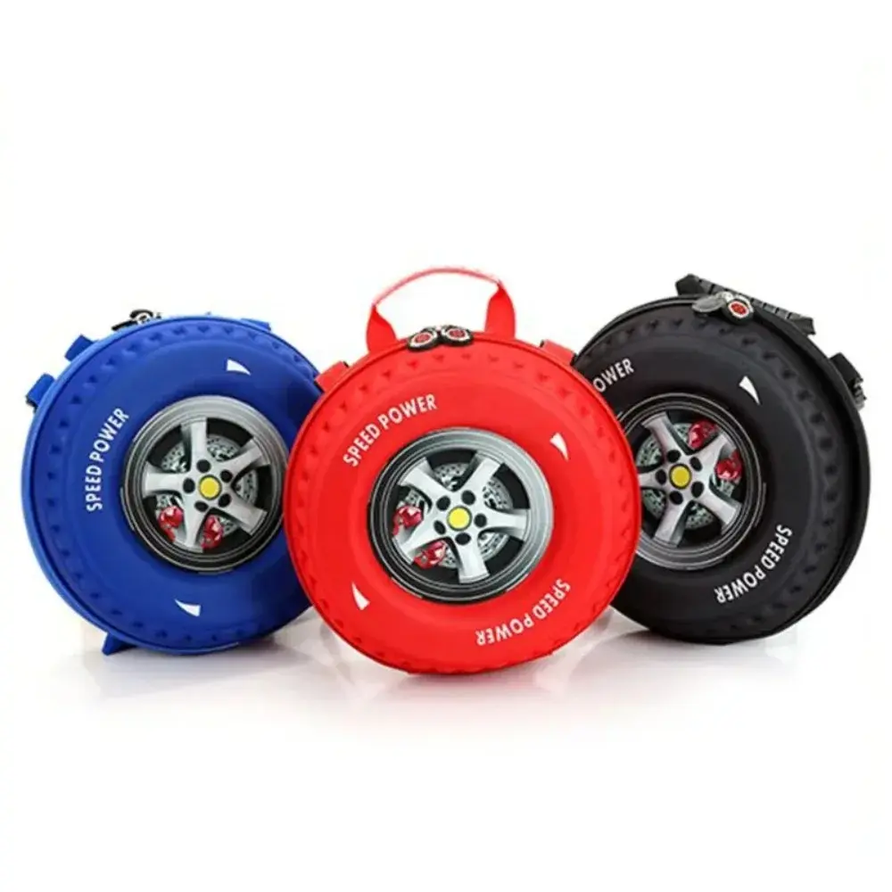 Colorful Tyre Shaped Children's Schoolbag 3D Cartoon EVA Wheel Backpack Waterproof Spinal Protection Kid Backpack
