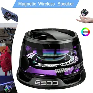 G200 Magnetic Bluetooth Speaker with RGB Light - Portable Mini Bluetooth Speaker Full-Range Stereo Sound for 7H Playtime Game Mode Perfect Teen Gift for Outdoor Adventure Party