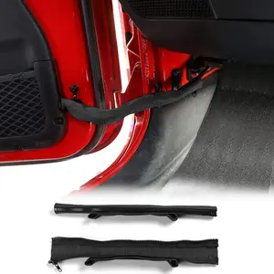 Door Straps Heavy Duty Strong Door Limit Check Strap with Zipper For 2007-2024 Jeep Wrangler JK, JKU, JL, JLU, Gladiator JT (Black)