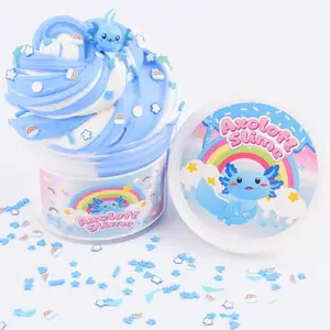 Blue Axolotl Slime, Axolotl Butter Slime Kit, Scented Slime Party Favors for Kids, Super Soft, Non-Sticky, Stretchy, Stress Relief Toy, Birthday Gifts for Boys & Girls