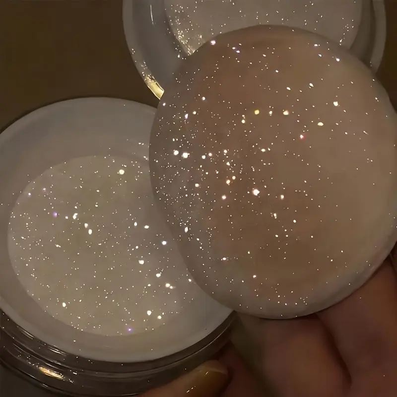 Clear Glossy Makeup Highlighter Powder, Micro-Flash Brightening, Non-Greasy, Long-Lasting Oil Control, Perfect for Parties and Daily Use
