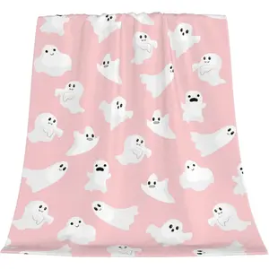 Halloween Ghost Super Soft Plush Fleece Blanket, 40x50 in Cozy Couch Cover, Spooky Fun Home Decor