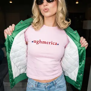Ughmerica Baby Tee Liberal 4th of July shirt 90s Y2K baby tee America 250 years Funny Fourth of July Protest 250th anniversary Baby tee