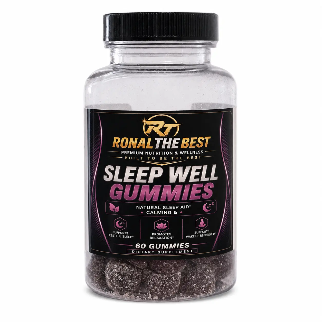 RONALTHEBEST Sleep Well Gummies – Melatonin Dietary Supplement – 60 Gummies
