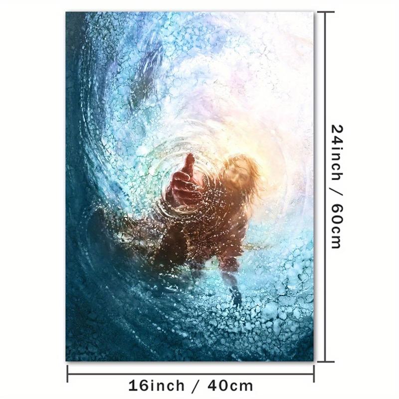 1 Count Jesus Christ Canvas Wall Art For Home Decor, High Quality Wall Decor, Canvas Prints For Living Room Bedroom Bathroom Kitchen Office Cafe Decor, Perfect Gift And Decoration Frameless