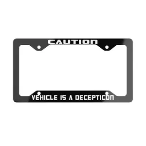 Decepticon Caution Vehicle Registration Plate Frame Holder, Automotive Body & Frame Replacement Part