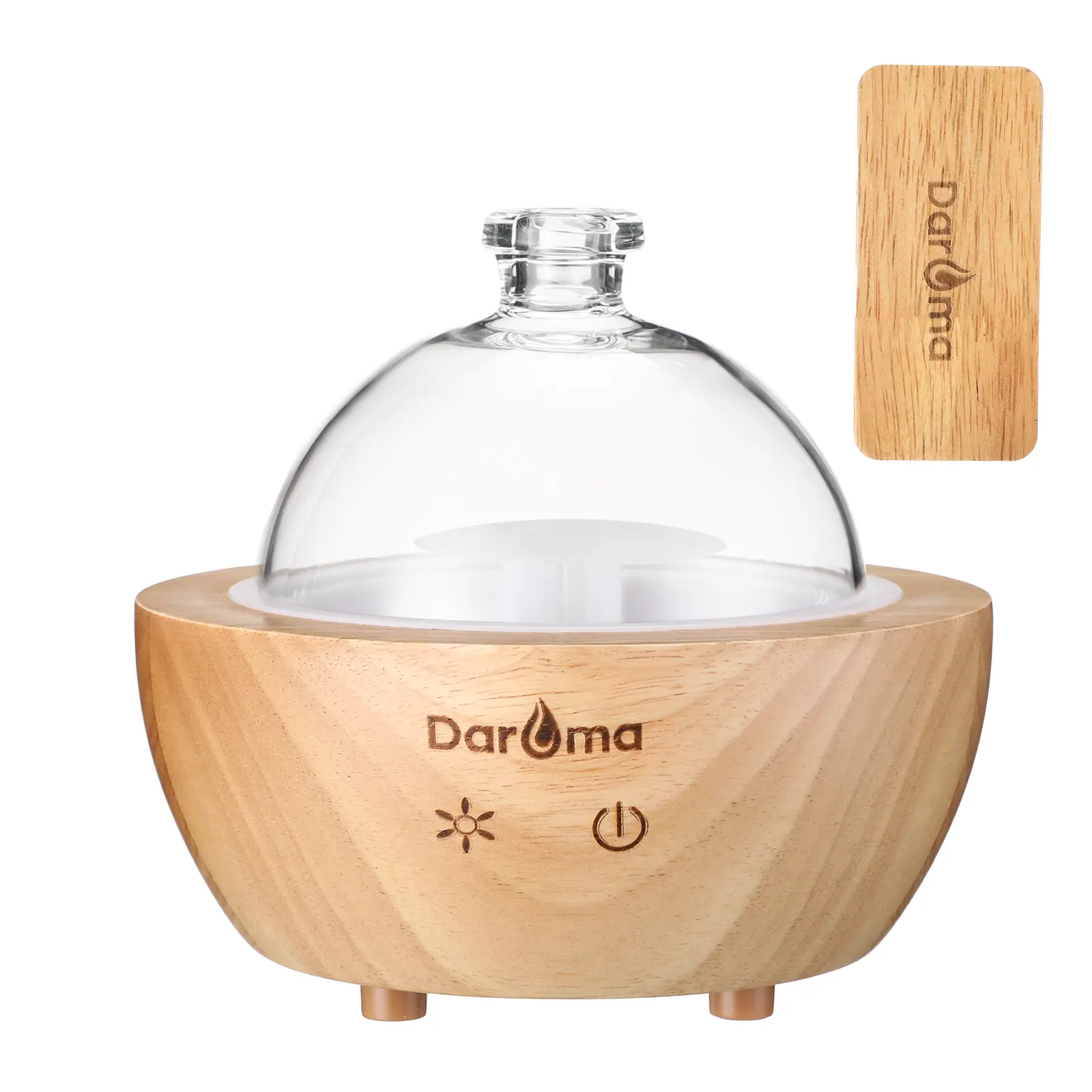 2025 Upgraded Remote Handmade Glass & Real Wood Essential Oil Diffuser, Aromatherapy Diffuser, 200ml Aroma Humidifier, Cool Mist with 7 LED Colors, Waterless Auto Shut-Off for Home Office Bedroom Gift