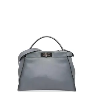 Pre-owned FENDI Leather tote bags Peekaboo Iconic Medium Calfskin Blue (ws010626g6)