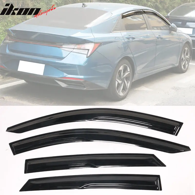 Window Visors for Hyundai Elantra Sedan 2021-2025 Mugen Style Tape-On 4PCS