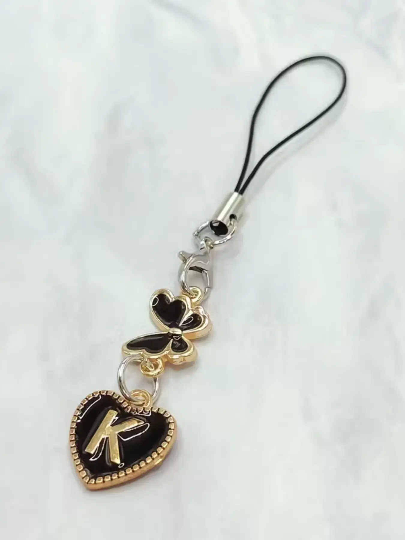 Elegant European Style Letter A-Z Phone Charm, Beautiful Butterfly Design Mobile Accessory, Perfect Valentine's Day Gift, Phone Accessories, Cell Phone Charm, Phone Chain