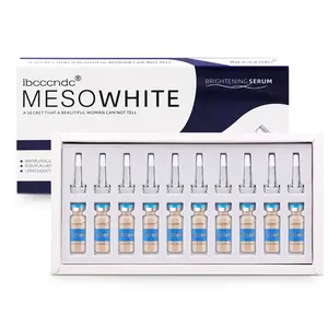 Meso White Facial Serum Ampoules – Uneven Tone Appearance & Skin Radiance Support with Hyaluronic Acid, Ceramide 3，Korean Semi-permanent  Liquid Foundation, 10 Vials