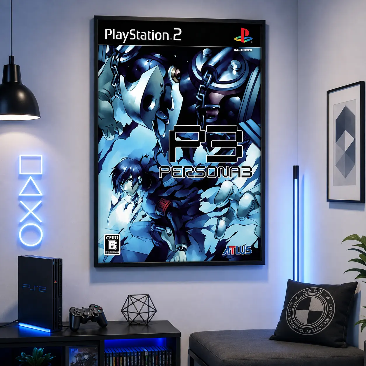 Persona 3 PS2 Game Cover Poster, Retro JRPG Video Game Wall Art Print, 2026 Fall Decoration, Gamer Room Decor for Bedroom Dorm Gift for Persona Series Fans