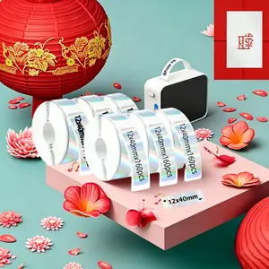 High quality 960 sheet discount set of laser thermal stickers, 160 sheets per roll, size 12mm x 40mm (0.47 "x 1.57"), tear resistant, suitable for schools, switches, offices, gift packaging, storage cabinets, birthday party decorations