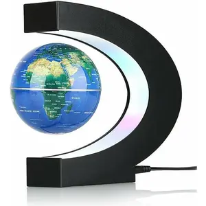 Magnetic Levitation Globe with LED Light Cool Gadgets Floating Lamp Globe Decor Cool Gifts for Men Father Husband Boyfriend Boss Great Technology Graduation Valentine's Day Gift (Blue)