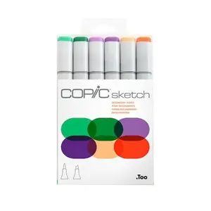 Copic - Sketch Marker Set - Secondary Tones, 6 pk