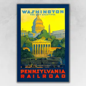 360 stand 1940s Washington DC Vintage Travel Poster, 20x30 in. Heavyweight Matte Paper Colorful Print, Home Decor Decoration, Artistic