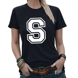 Stylish Letter S Alphabet Initial Varsity Monogram Tee