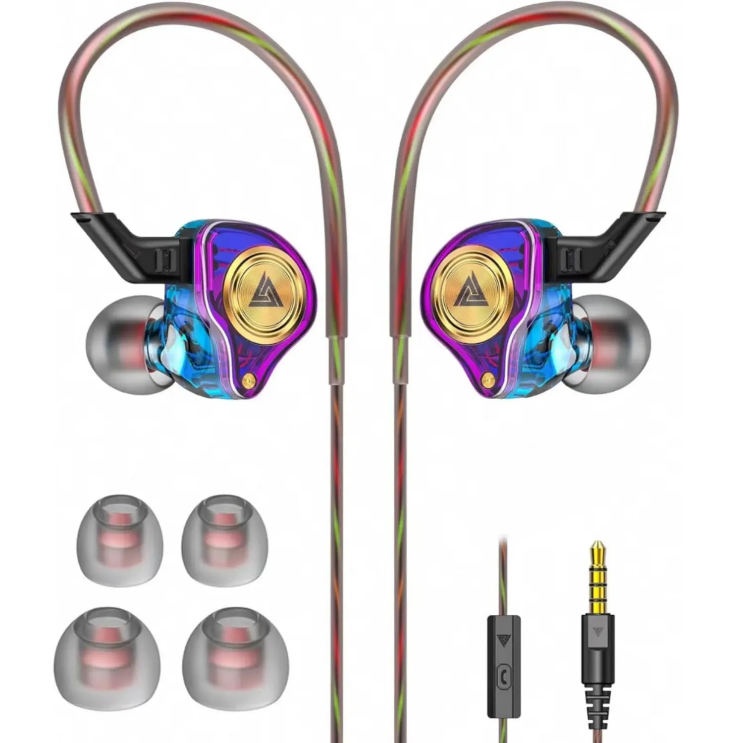 Wired Gaming Earbuds, Ak3file in Ear Monitors, Deep Bass Sound Wired Earbuds, HiFi in Ear Headphones with 1DD 10mm Dynamic Driver, IEM for Music Gaming Video Calling