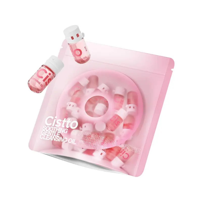 Cistto TSA-Approved Cleansing Oil CapsulesLeak-Proof Single Use | Melts Waterproof Makeup in 15sZero Residue, Perfect for Travel & Gym! Floral Acne