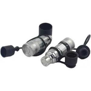 Ag Poppet Poineer Style ISO5675  1/2" to Flat  ISO16028  1/2" Hydraulic Quick Connect&Disconnect Coupler Adapter Set,Replace SAE/EAS-500