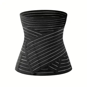 Adjustable Postpartum Belly Belt - Breathable Waist Trainer for, Office Use, and Support, Black and White Design, Snap Closure, All-Season Comfort, Office Waist Trainer |   Smooth Waistband |   Durable Snap Closure