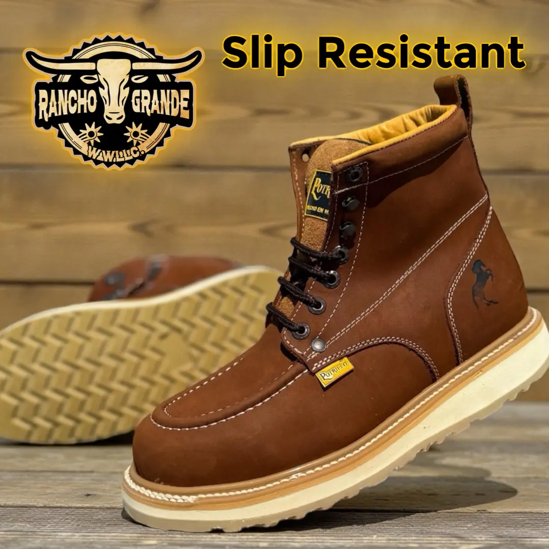 335 El Preferido de los Rooferos Bota de Trabajo para Hombre contra Resbalones Piel Genuina  / Roofing Boots Men's Slip Resistant Work Boots