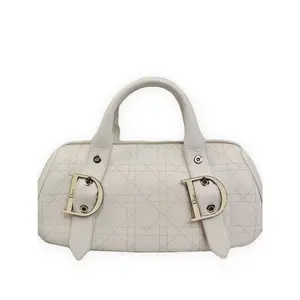Pre-owned Dior Lambskin leather Top Handle Bags Lady White Very Good S014260326090