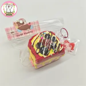 Dragon Fruit Three-Layer Drizzled Toast Food-Grade Silicone Squeeze Toy Stress Relief Toy