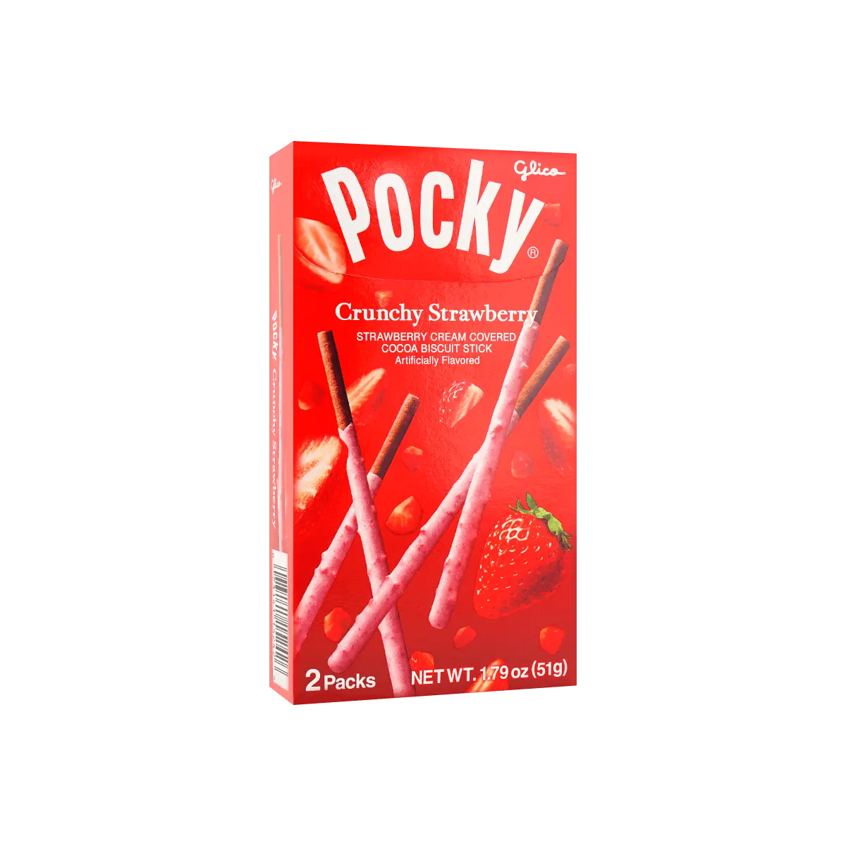 GLICO Crunchy Strawberry Pocky Cookie Sticks, 1.79oz GLICO Crunchy Strawberry Pocky Cookie Sticks, 1.79oz