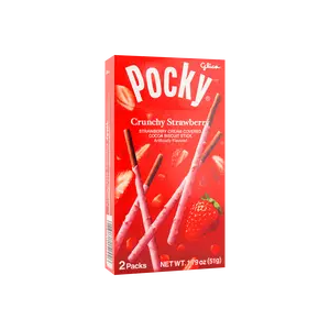 GLICO Crunchy Strawberry Pocky Cookie Sticks, 1.79oz