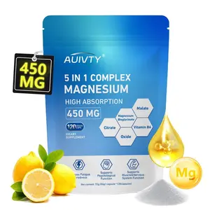 【Only $13.99!!!】120 Capsules, 5 in 1 Magnesium Complex | 450mg of Magnesium Glycinate, Malate, & Citrate for Muscles, Nerves, & Energy | High Absorption | Vegan, Non-GMO