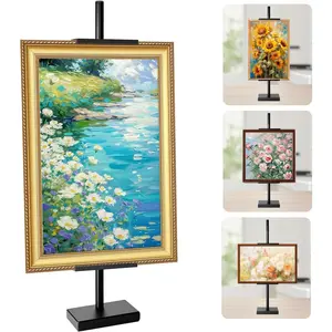 Tabletop Easel Stand,Adjustable Poster Stand for Frames up to 29" ,Black Metal Standing Easel Display Stand for Art Signs Photos, Framed Artwork Display Easel Stands for Home or Events