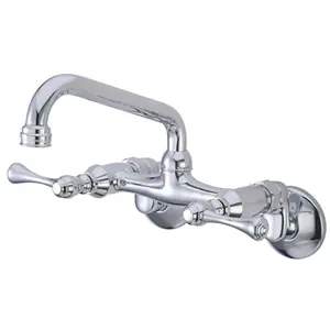 Kingston Brass  Twin Handle Wall Mount Kitchen Faucet