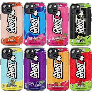Ghost Energy Drink Phone Case Flavor Bubblicious Candy Iced Tea Lemonade Peaches Grape Electric Limeade Strawbango Cherry Cover Compatible with iPhone