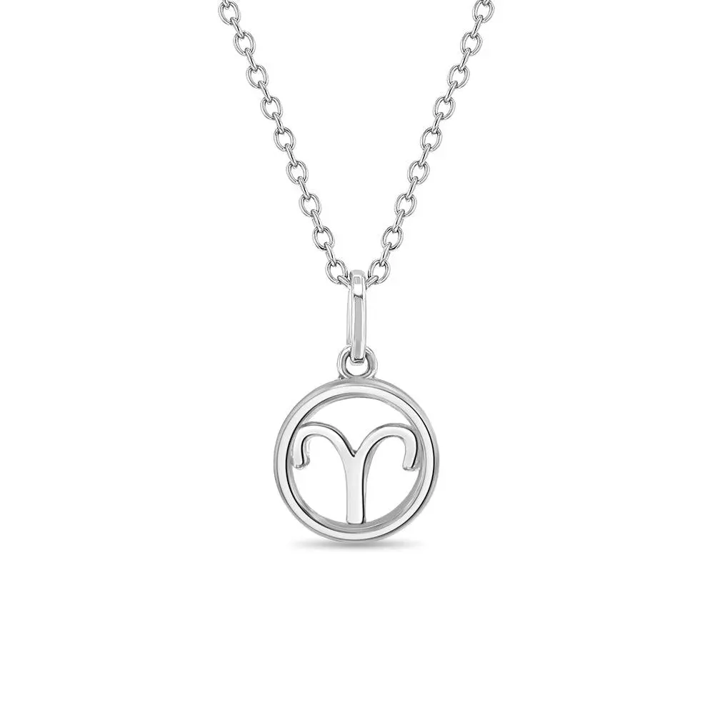 Zodiac Medal Kids / Children's / Girls Pendant/Necklace - Sterling Silver