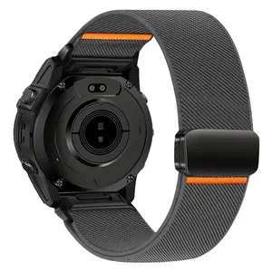 20mm/22mm/26mm Strentch Nylon Quick Fit Watch Band for Garmin Fenix / Epix / Enduro Compatible with Fenix 5/5S/5X, 6/6S/6X, 7/7S/7X, 8 Series, Enduro 1-3, Epix (Pro) Gen 2 - Durable, Breathable & Adjustable Watch Band with Magnetic Closure