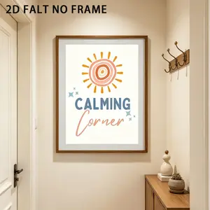1PC Unframed Canvas Wall Art, Boho Sun Rainbow Themed Classroom Wall Poster, Calming Corner Design for Peaceful Atmosphere, Multi-Scenario Indoor Wall Decor, Aesthetic Art Print for Home Decoration