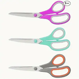Super Sharp and Comfortable Grip Scissors - Universal Scissors for Office, Sewing, Fabric, Home, Craft and School Supplies - Suitable for Right/Left Hand, Precision Cutting with 2.5mm Thick Blade