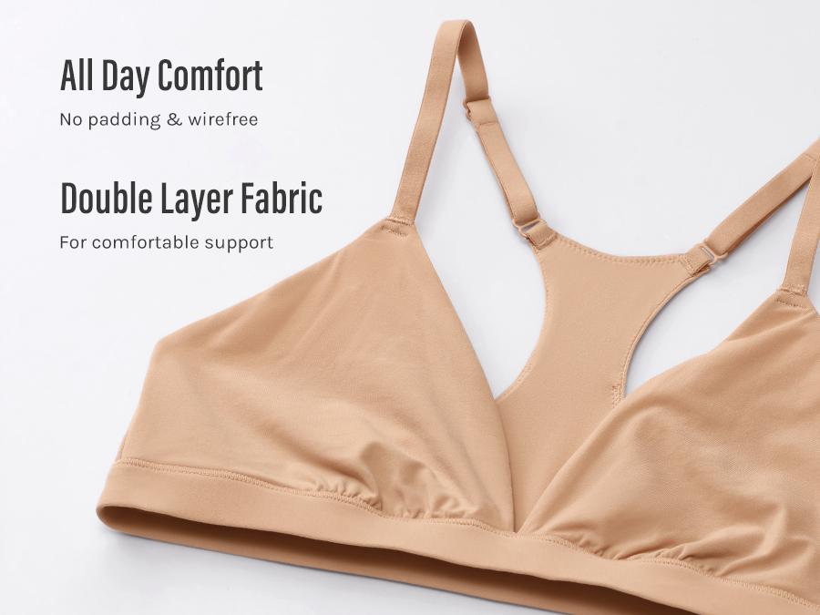 INLYRIC Women's Inbarely Soft Triangle Racerback Bralette - No Padding Unlined No Underwire Comfort Everyday Plunge Bralette SpringStatements